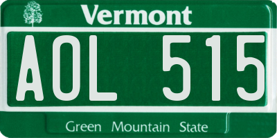 VT license plate AOL515