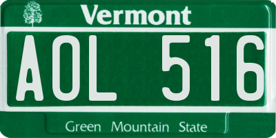 VT license plate AOL516