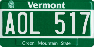 VT license plate AOL517
