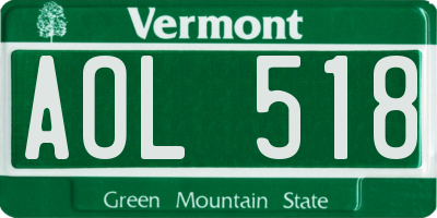 VT license plate AOL518