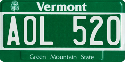 VT license plate AOL520