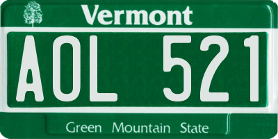 VT license plate AOL521