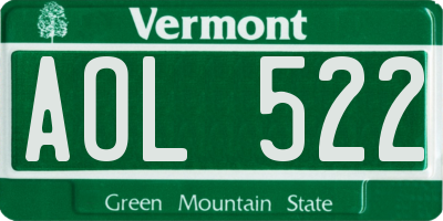 VT license plate AOL522