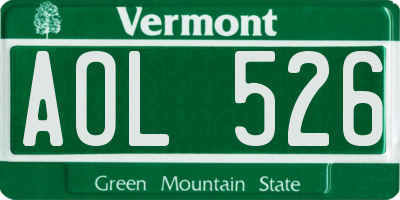 VT license plate AOL526