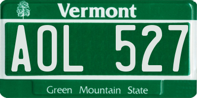 VT license plate AOL527