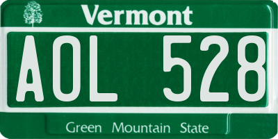 VT license plate AOL528