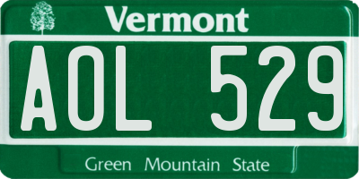 VT license plate AOL529