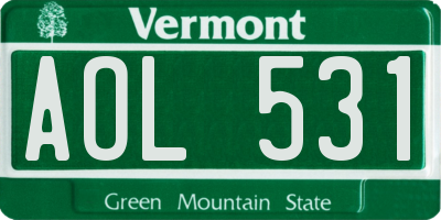 VT license plate AOL531