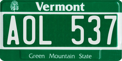 VT license plate AOL537