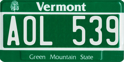 VT license plate AOL539