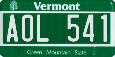 VT license plate AOL541