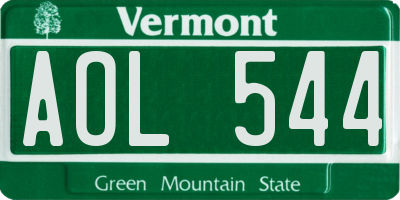VT license plate AOL544