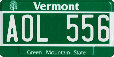 VT license plate AOL556