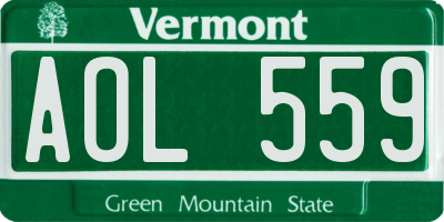 VT license plate AOL559