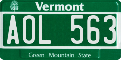 VT license plate AOL563