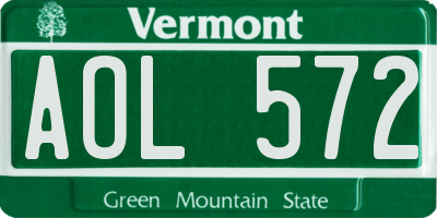 VT license plate AOL572