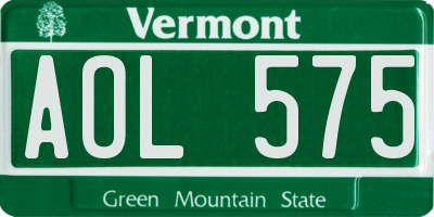 VT license plate AOL575
