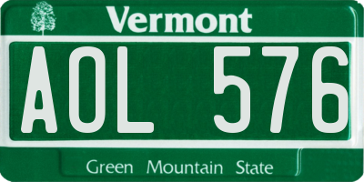 VT license plate AOL576