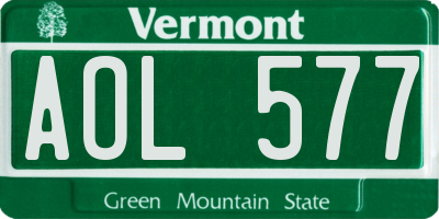 VT license plate AOL577