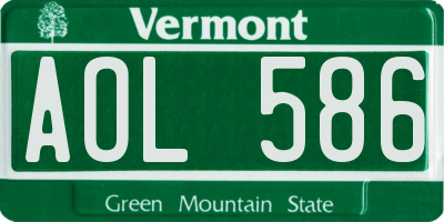 VT license plate AOL586