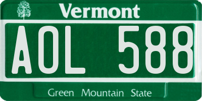 VT license plate AOL588