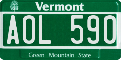VT license plate AOL590