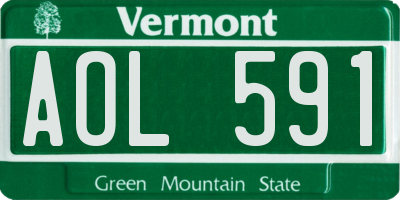 VT license plate AOL591