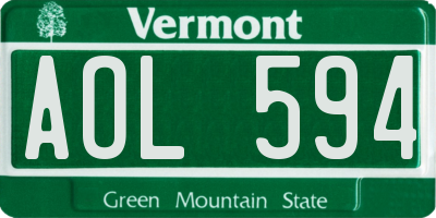 VT license plate AOL594