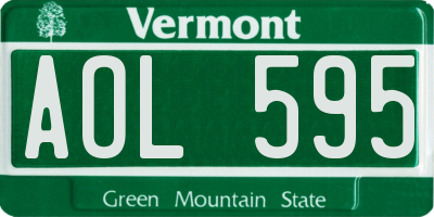 VT license plate AOL595