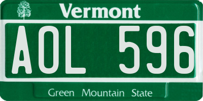 VT license plate AOL596