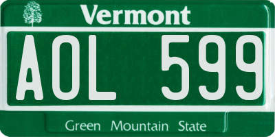 VT license plate AOL599