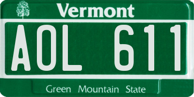 VT license plate AOL611