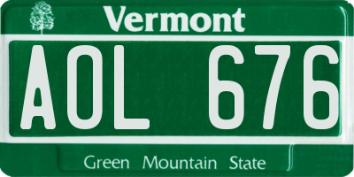 VT license plate AOL676