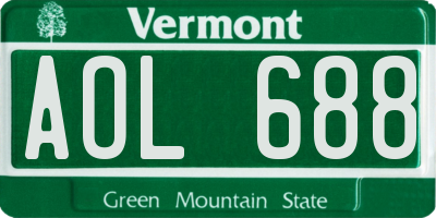 VT license plate AOL688