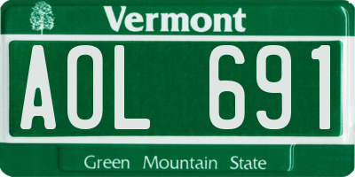 VT license plate AOL691