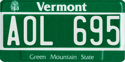 VT license plate AOL695