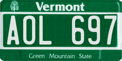 VT license plate AOL697
