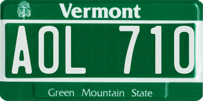 VT license plate AOL710