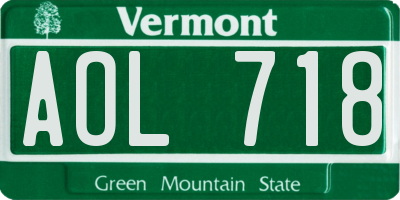 VT license plate AOL718