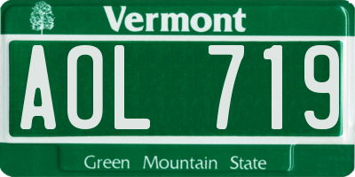 VT license plate AOL719