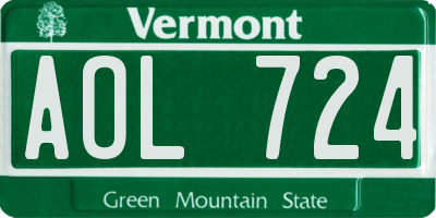 VT license plate AOL724
