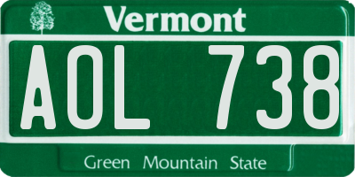 VT license plate AOL738