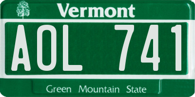 VT license plate AOL741
