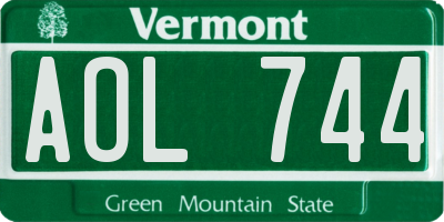 VT license plate AOL744
