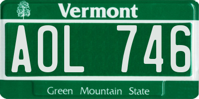 VT license plate AOL746