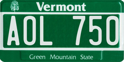 VT license plate AOL750