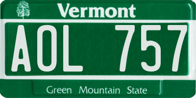 VT license plate AOL757