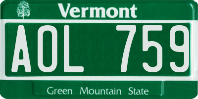 VT license plate AOL759