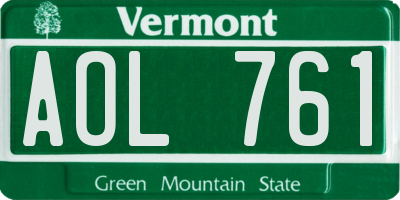 VT license plate AOL761