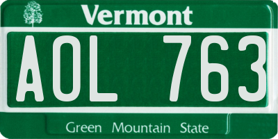 VT license plate AOL763